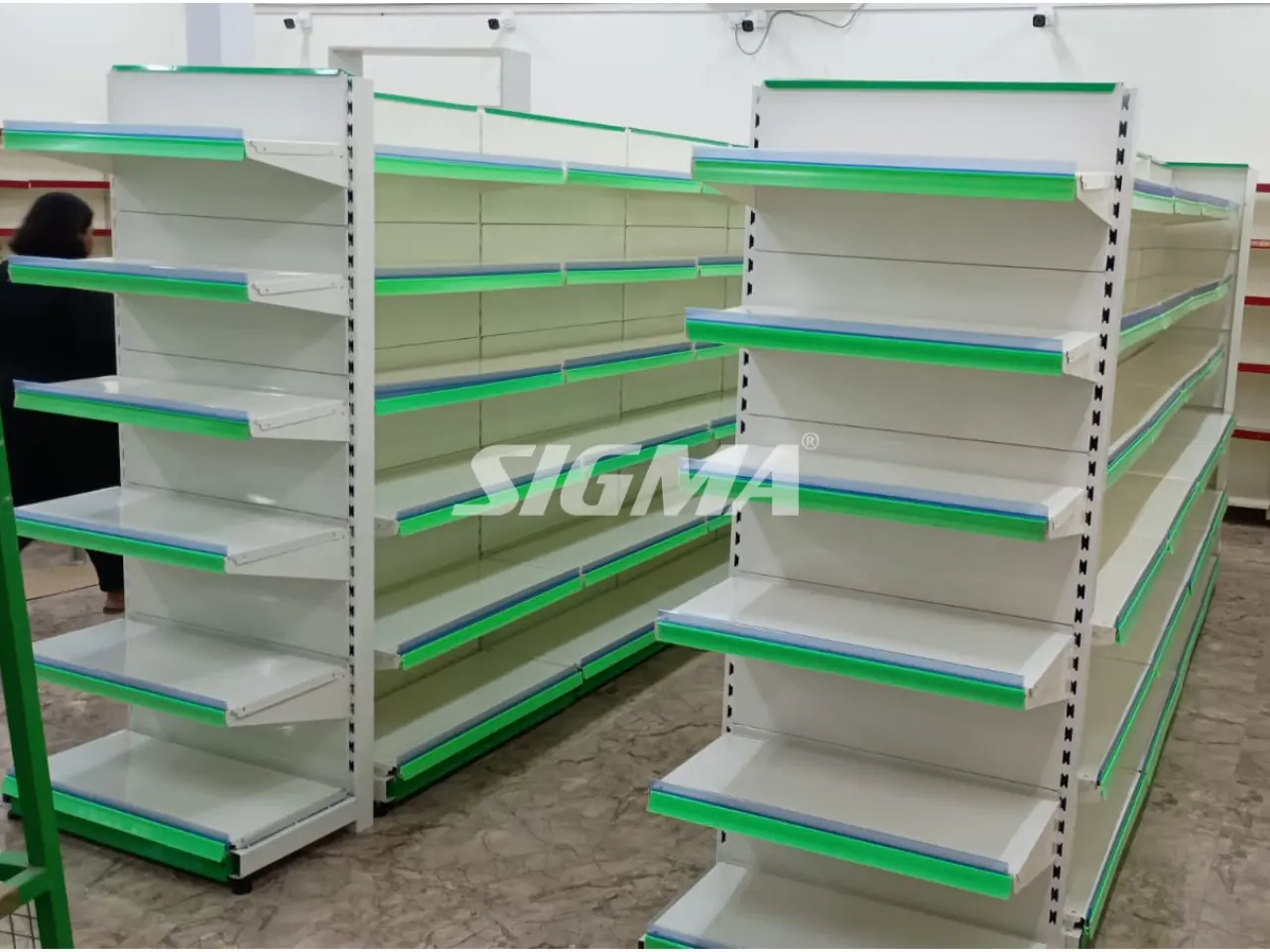 802066155_Green color end display racks for supermarket in Bangalore.webp